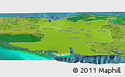 Physical Panoramic Map of Matanzas, satellite outside