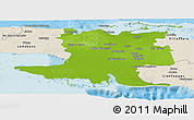 Physical Panoramic Map of Matanzas, shaded relief outside