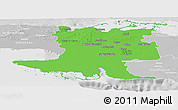 Political Panoramic Map of Matanzas, lighten, desaturated