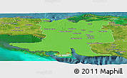 Political Panoramic Map of Matanzas, satellite outside