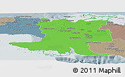 Political Panoramic Map of Matanzas, semi-desaturated