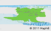 Political Panoramic Map of Matanzas, single color outside