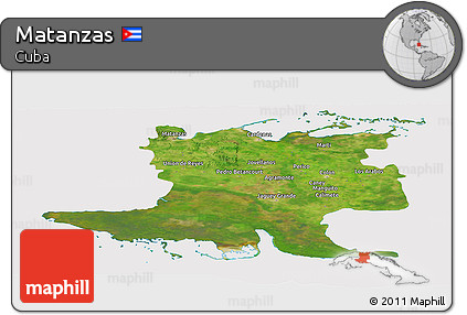 Satellite Panoramic Map of Matanzas, cropped outside