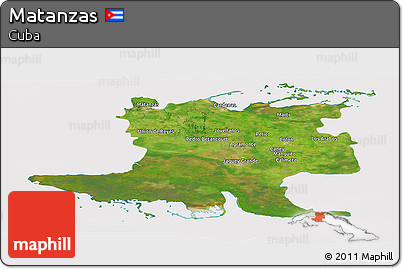 Satellite Panoramic Map of Matanzas, cropped outside