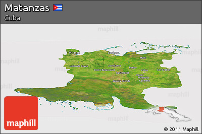 Satellite Panoramic Map of Matanzas, cropped outside