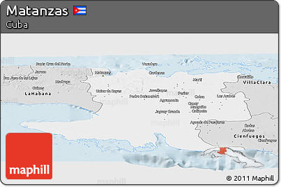Silver Style Panoramic Map of Matanzas