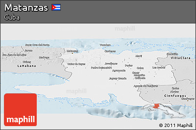 Silver Style Panoramic Map of Matanzas