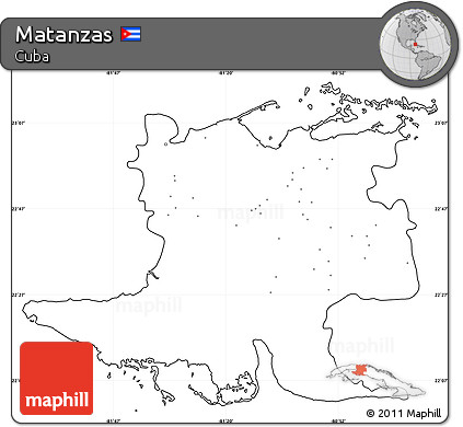 Blank Simple Map of Matanzas, cropped outside, no labels