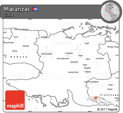 Blank Simple Map of Matanzas