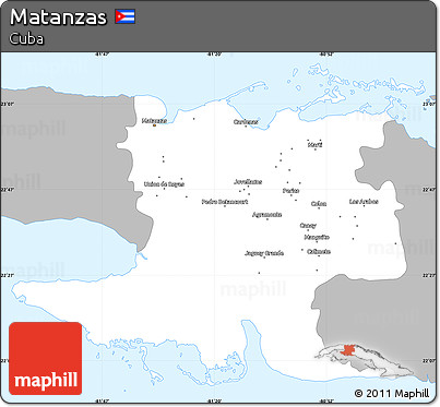 Gray Simple Map of Matanzas, single color outside