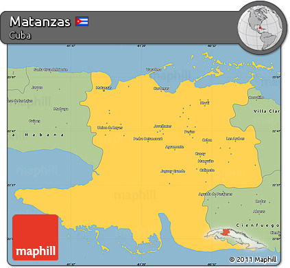 Savanna Style Simple Map of Matanzas