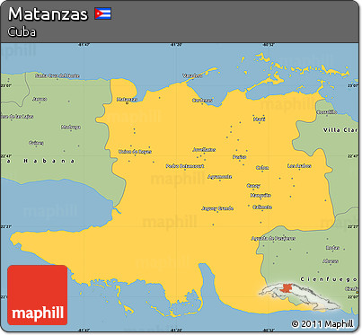 Savanna Style Simple Map of Matanzas