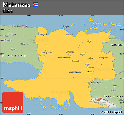 Savanna Style Simple Map of Matanzas