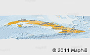 Political Shades Panoramic Map of Cuba, lighten