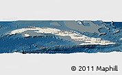 Shaded Relief Panoramic Map of Cuba, darken