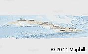 Shaded Relief Panoramic Map of Cuba, lighten