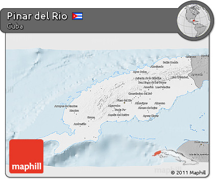 Gray 3D Map of Pinar Del Rio