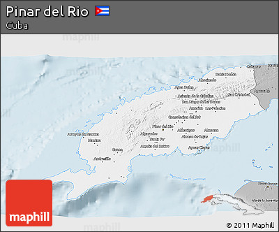 Gray 3D Map of Pinar Del Rio