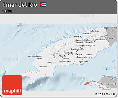 Gray 3D Map of Pinar Del Rio