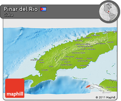 Physical 3D Map of Pinar Del Rio