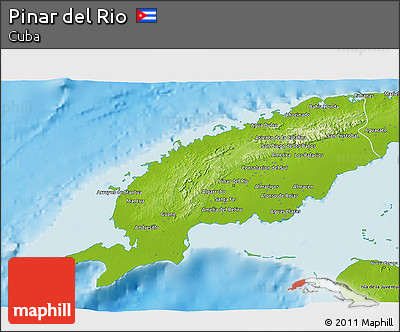 Physical 3D Map of Pinar Del Rio