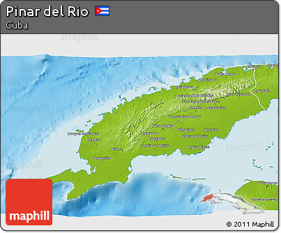 Physical 3D Map of Pinar Del Rio