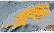 Political 3D Map of Pinar del Rio, darken, semi-desaturated