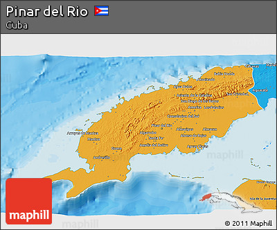 Political 3D Map of Pinar Del Rio