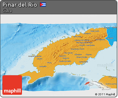 Political 3D Map of Pinar Del Rio