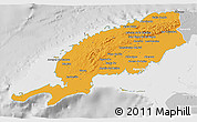 Political 3D Map of Pinar del Rio, lighten, desaturated