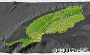 Satellite 3D Map of Pinar del Rio, darken, desaturated
