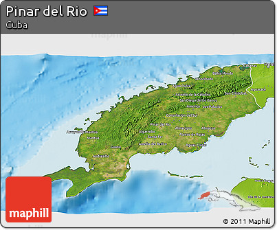 Satellite 3D Map of Pinar Del Rio, physical outside