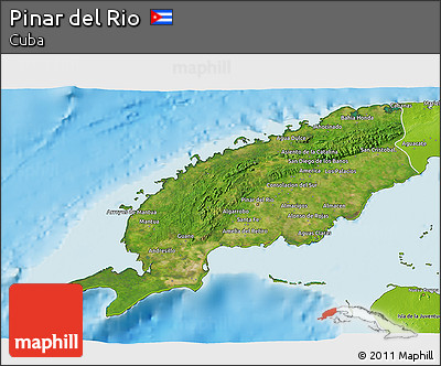 Satellite 3D Map of Pinar Del Rio, physical outside