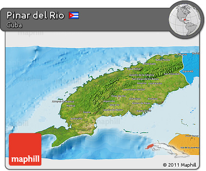 Satellite 3D Map of Pinar Del Rio, political outside