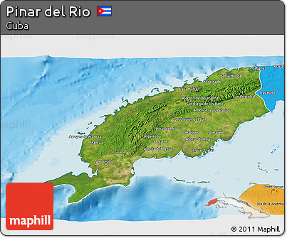 Satellite 3D Map of Pinar Del Rio, political outside