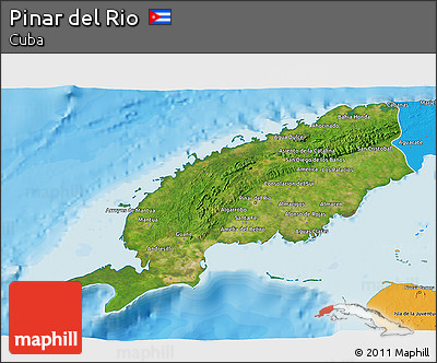 Satellite 3D Map of Pinar Del Rio, political outside