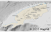 Shaded Relief 3D Map of Pinar del Rio, desaturated