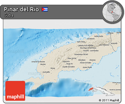 Shaded Relief 3D Map of Pinar Del Rio