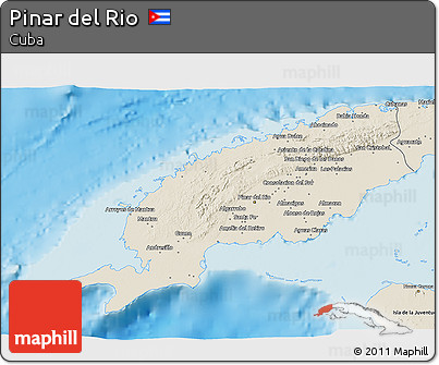 Shaded Relief 3D Map of Pinar Del Rio