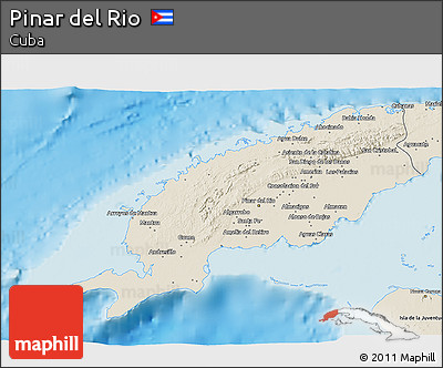 Shaded Relief 3D Map of Pinar Del Rio