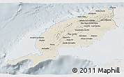 Shaded Relief 3D Map of Pinar del Rio, lighten, semi-desaturated