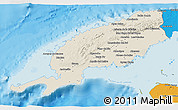 Shaded Relief 3D Map of Pinar del Rio, political outside