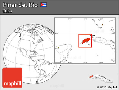 Blank Location Map of Pinar Del Rio