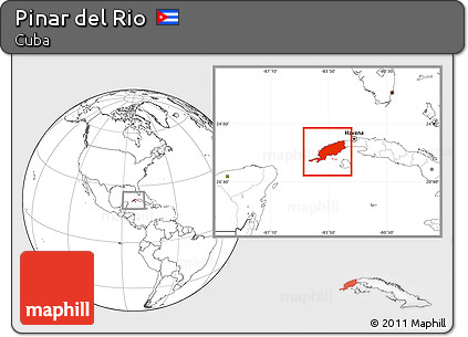 Blank Location Map of Pinar Del Rio