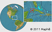 Satellite Location Map of Pinar del Rio, within the entire country