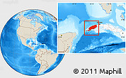 Shaded Relief Location Map of Pinar del Rio, highlighted country
