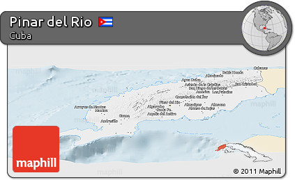 Classic Style Panoramic Map of Pinar Del Rio, single color outside