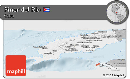 Gray Panoramic Map of Pinar Del Rio