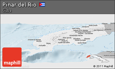 Gray Panoramic Map of Pinar Del Rio