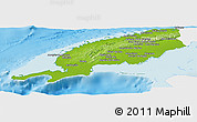 Physical Panoramic Map of Pinar del Rio, single color outside